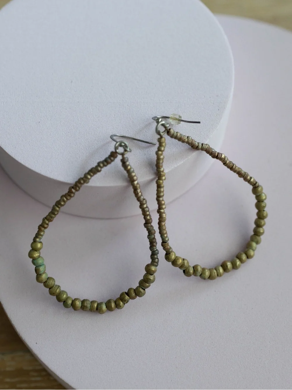 Noonday Collection Olive Beaded Teardrop‎ Earrings